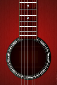 Iphone用の無料 壁紙 アコースティックギター ワインレッド